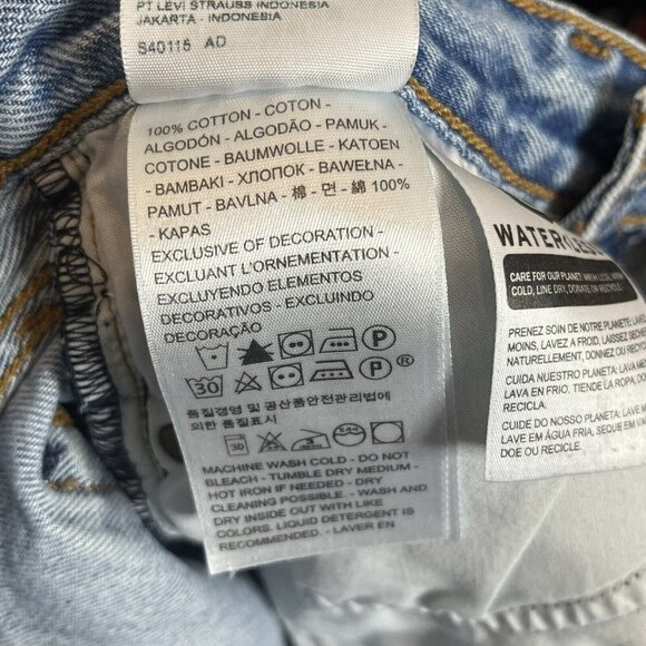 Levi's Wedgie Straight Authentically Yours Light Blue Wash Jeans Women's Size 24 - Picture 14 of 15